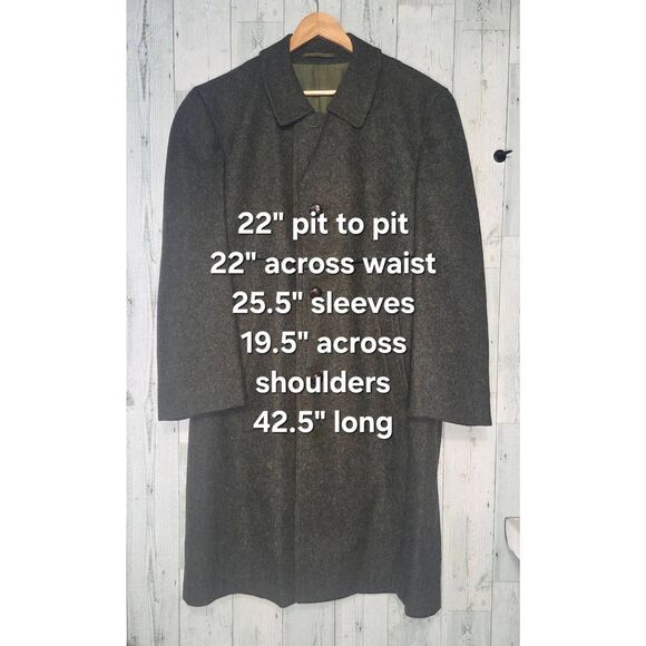 VTG Baur Original Tyroler Loden Wool Overcoat Green Sz. 48 - Picture 2 of 8